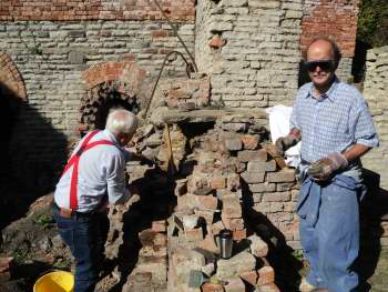 Rebuilding the brickwork of the East Flue